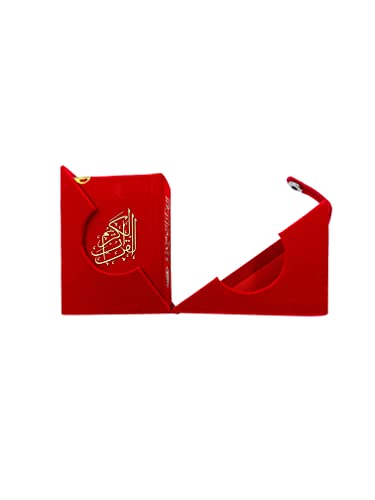 Gip Bookstore Red Velvet Mini Qur'An With Golden Brass Cutout And Fancy Box