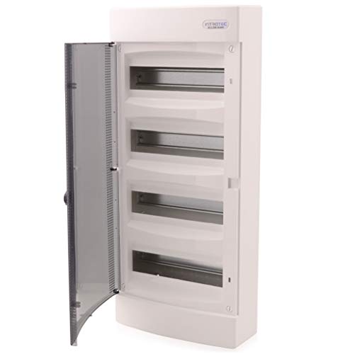 boîte à fusibles en saillie ip40 boîtier de distribution 4 rangées jusqu'à 48 modules porte transparente pour l'installation dans une pièce sèche de la maison