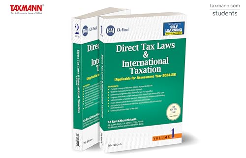 Taxmann's Direct Tax Laws & International Taxation | 2 Vols (Paper 4 | DT | A.Y. 2024-25) – Perfect balance b/w detailed studies & summarised approach | CA Final | New Syllabus | Nov. 2024 Exams