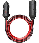 NOCO GC019 15A 14AWG 12V Adapter, Heavy-Duty Cigarette Lighter Plug, and Male to Female Socket wi...