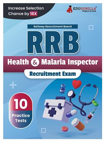 RRB Health and Malaria Inspector Recruitment Exam Book 2024 (English Edition) | Railway Recruitment Board | 10 Practice Tests (1000 Solved MCQs) with Free Access To Online Tests