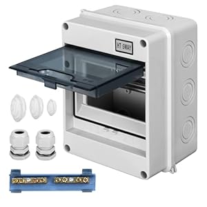 chengpi coffret electrique etanche, boitier etanche electrique exterieur avec barres en cuivre, boitier electrique ip65 pour maison/bureau, tableau electrique 1 rangée pour 5 modules ht