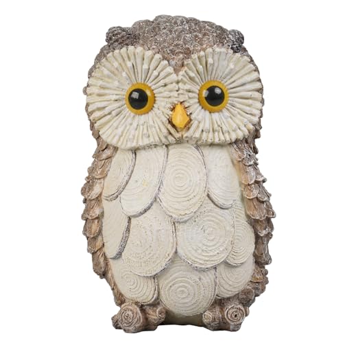 Guichifun Owl Statue Home Decor Accents – Cute Owl Figurines for Shelf Bookshelf TV Stand Décor Bedroom Office Decorations Ideal Gift for Owl Lovers 5 x 5 x 8 Inch