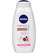 NIVEA Wild Berries and Hibiscus Refreshing Body Wash with Nourishing Serum, 20 Fl Oz Bottle