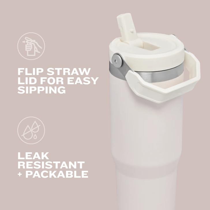 Stanley IceFlow 2.0 Flip Straw Tumbler with Deal with 30 oz | Twist On Lid and Flip Up Straw | Leak Resistant Water Bottle | Insulated Stainless Metal | BPA-Free | Hydrangea - Image 7