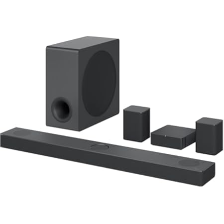 LG S80QR 5.1.3ch Sound bar with 4ch Rear Speakers, Center Up-Firing, Dolby Atmos DTS:X, Works with Airplay2, Spotify HiFi, Alexa, High-Res Audio, Synergy TV, Meridian