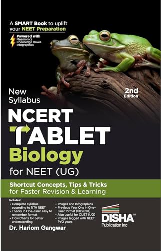 New Syllabus NCERT Tablet Biology for NEET (UG) 2nd Edition - Shortcut Concepts, Tips & Tricks for Faster Revision & Learning | One Liner Theory with Mnemonics, Knowledge Box & Intext PYQs (Previous Year Questions)