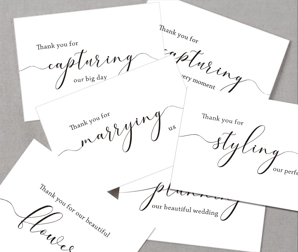 Spercy 18 Wedding Vendor Thank You Cads, Card for Wedding Photographer, Wedding Planner Card, Card For Florist, Band, Officiant, Hair Stylist – Image 6