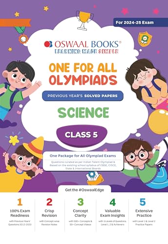 Oswaal One For All Olympiad Class 5 Science | Previous Years Solved Papers | For 2024-25 Exam