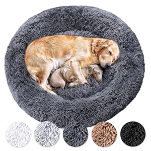 Wolke 7 Dog Bed — The Original — Washable (M, 80 cm, Dark Grey) Dog Cushion, Dog Basket, Fluffy Dog Bed for Large, Medium and Small Dogs