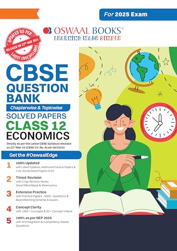 Oswaal CBSE Question Bank Class 12 Economics, Chapterwise and Topicwise Solved Papers For Board Exams 2025