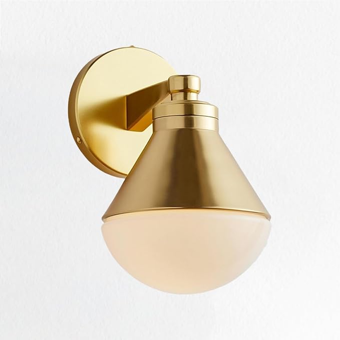 Brass Geometric Glass Sconce - Minimalist Wall Light