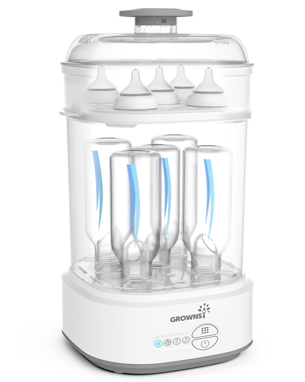 GROWNSY Bottle Sterilizer and Dryer, Compact Electric Steam Baby Bottle Sterilizer