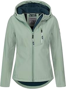Damen Softshell Outdoor Jacke. Regen Übergangs Jacke, sehr leicht und winddicht