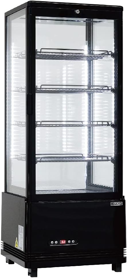 【即購入禁止 】4面ガラス冷蔵ショーケース105L R4G-105SLB レマコム 4面ガラス冷蔵ショーケース フォーシーズン 卓上・小型