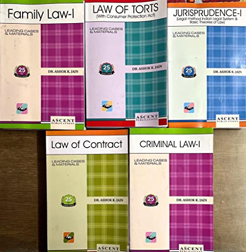1st Semester A K JAIN Dukki Set for Delhi University (Law Of Torts / Law of Contract / Family Law - I / Jurisprudence - I / Criminal Law - I) LATEST EDITION OF 2022 [Paperback] A K JAIN