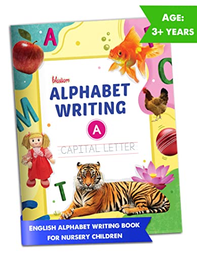 Blossom English Alphabet Writing Book (A) for Kids Age 3+ Years | Capital Letter Practice and Activities for Nursery Children | 70 Practice Boxes for each Letter