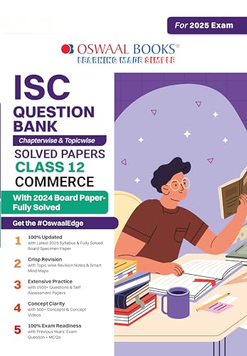 Oswaal ISC Question Bank Class 12 Commerce | Chapterwise | Topicwise | Solved Papers | For Board Exams 2025