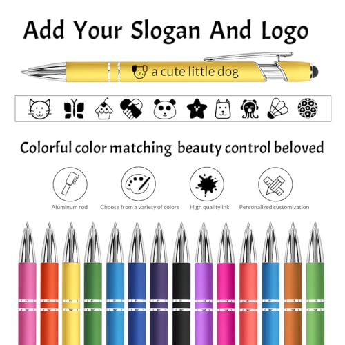 Custom Pens in Bulk, Personalized Engraved Pen with Name, Logo, or Text, Stylus Tip for Touchscreen, Smooth Black Ink, Promotional Business Pens for Marketing, Events, Gifts – Image 3
