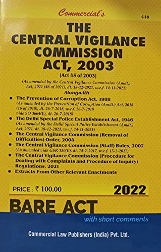 Commercial’s The Central Vigilance Commission Act, 2003 - 2022/edition