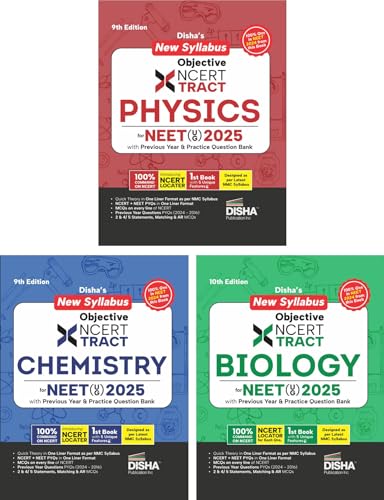 Disha's New Syllabus Objective NCERT Xtract Physics, Chemistry & Biology for NEET (UG) 9th Edition | One Liner Theory, Tips on your Fingertips, Previous Year Question Bank, PYQs