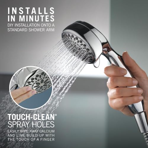 Delta Faucet 7-Spray Touch-Clean Hand Held Shower Head with Hose ...