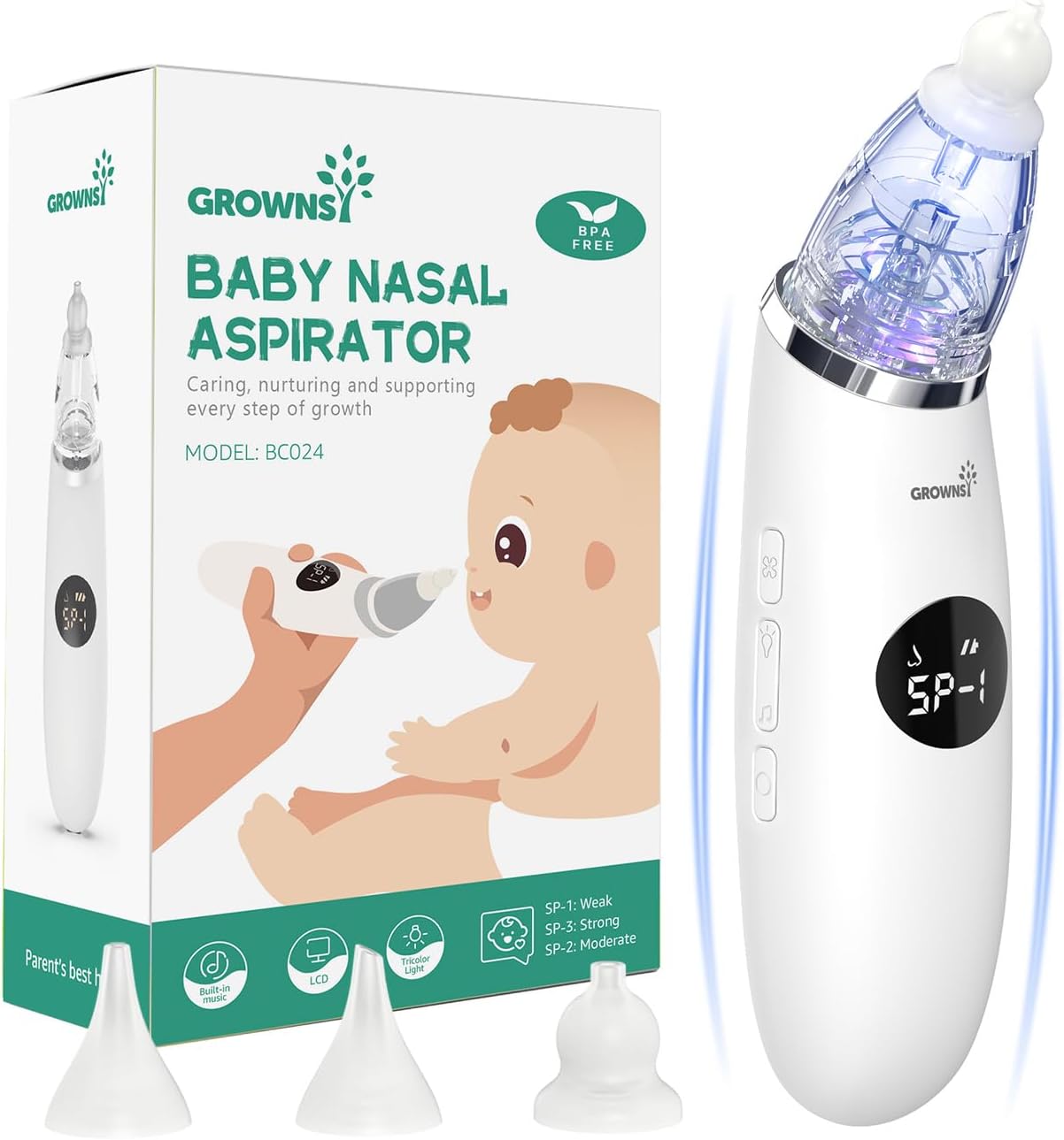 GROWNSY Nasal Aspirator for Baby | Baby Nose Sucker | Electric Nose Suction for Toddler