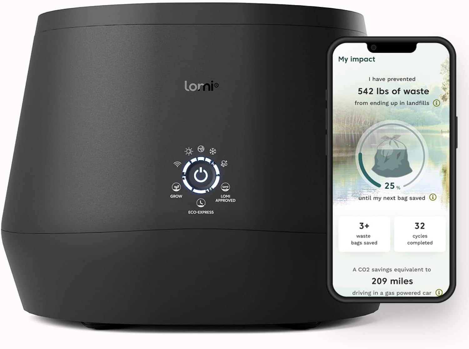 Lomi Bloom - Electric Kitchen Compost (45 Cycles), 3L