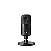 Amazon Basics USB Condenser Microphone for Streaming, Recording, and Podcasting on PC, Plug and Play, Cardioid Pickup, Adjustable Stand with 360° Rotation, 5.8 x 3.4 inches, Black