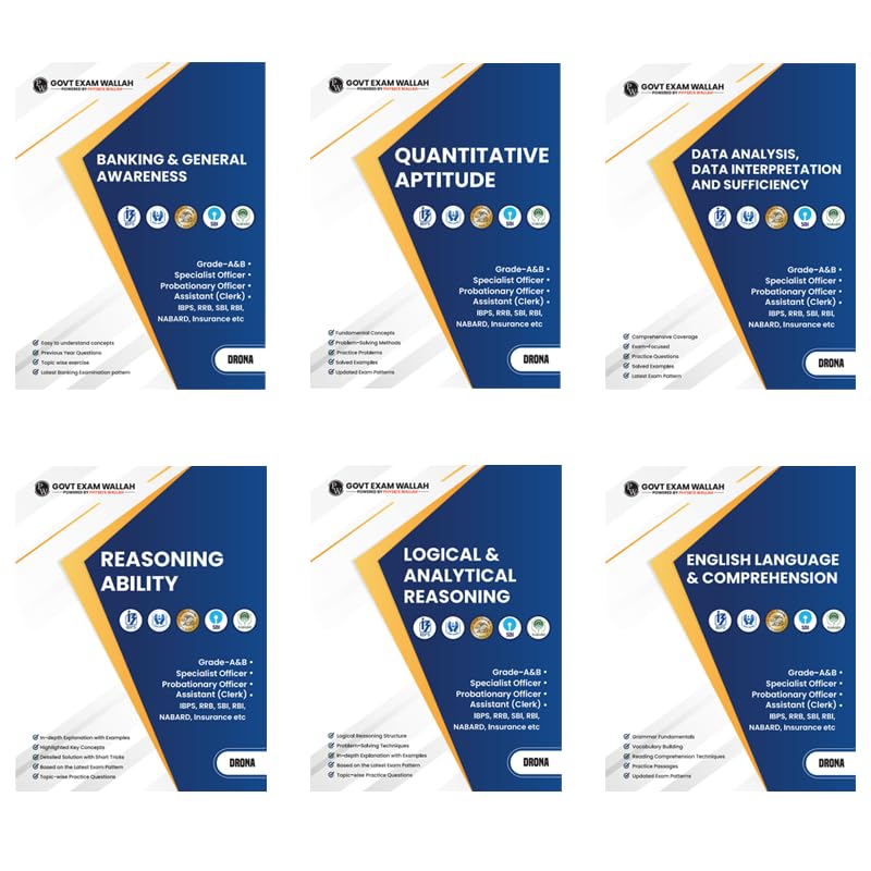 PW Banking Drona Modules Combo Set of 6 Books | For Banking 2024 Exam