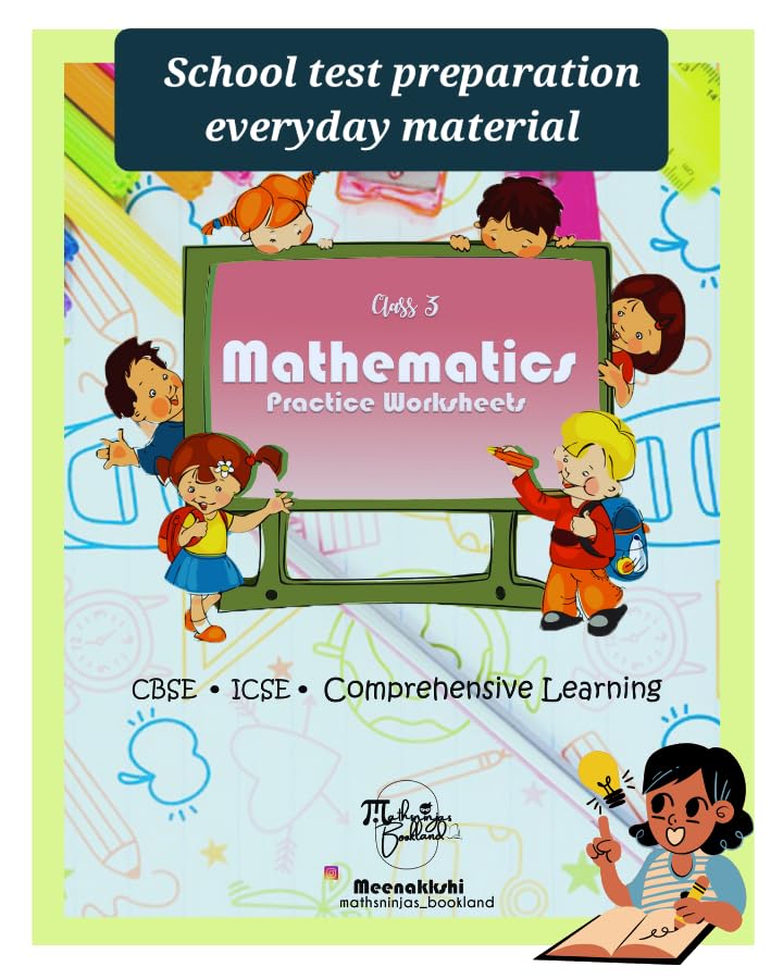 Class 3 CBSE/ ICSE Practice Question papers (Chapter wise) with mental maths Workbook by Mathsninjas Bookland