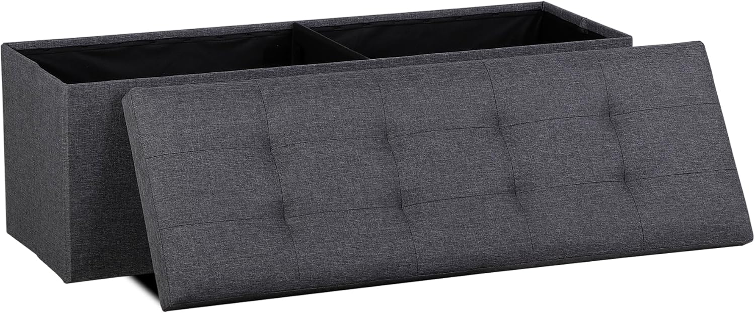 Folding Storage Ottoman Bench Foot Rest