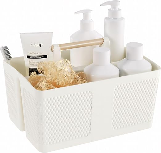 Portable bathroom caddy with handle for kitchens, bathrooms, trips, picnics, craft rooms,college dorms. shower caddy dorm are a necessity for college life.（L9.36in × W7.73in × H7.24in）.