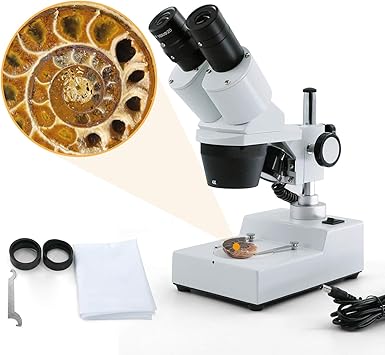 SWIFT 双眼実体顕微鏡 立体顕微鏡 LED光源付 金属製 両眼ヘッド、広視野接眼レンズ10X付き、総合倍率：20倍、40倍、研究用、実験用、高倍率実体顕微鏡 PSE認証済 S304-LED