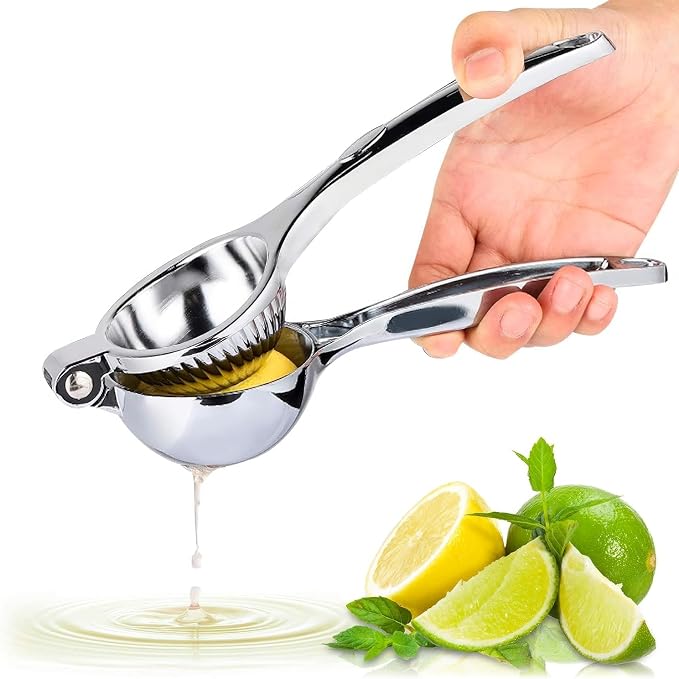 Stainless Steel Lemon Squeezer – 8.3" x 2.6" Lime Squeezer | Heavy-Duty, Ergonomic Handheld Juicer | Durable Metal for Effortless Citrus Juice Extraction | Easy Cleaning & Rust-Resistant Design