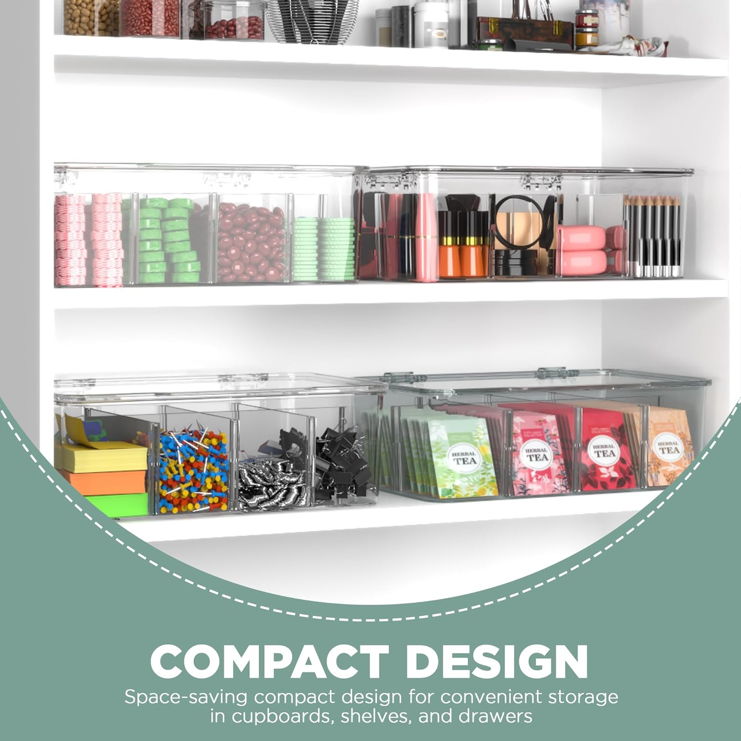 Clear Tea Bag Organizer 2-Pack