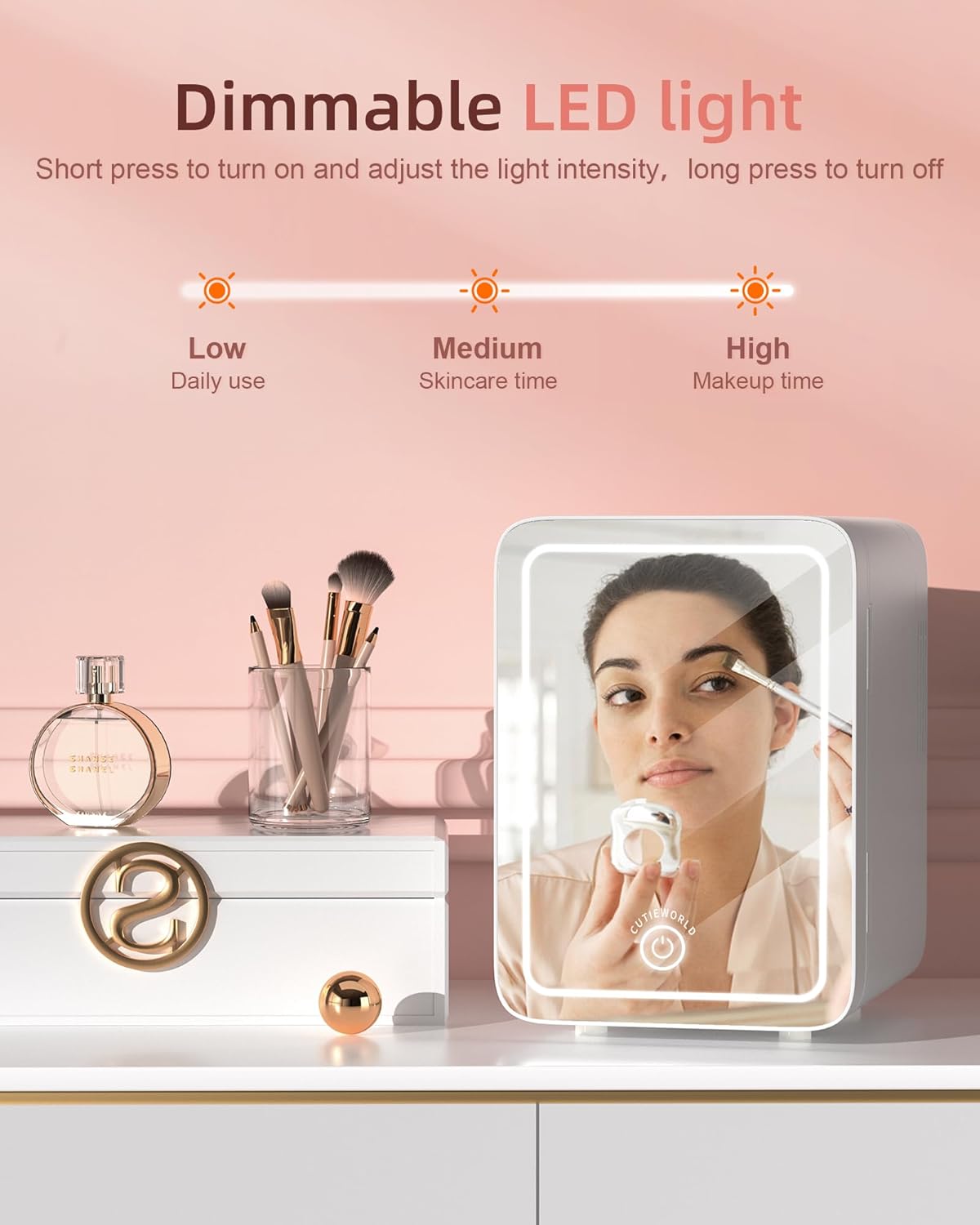 Skincare Fridge With Dimmable LED