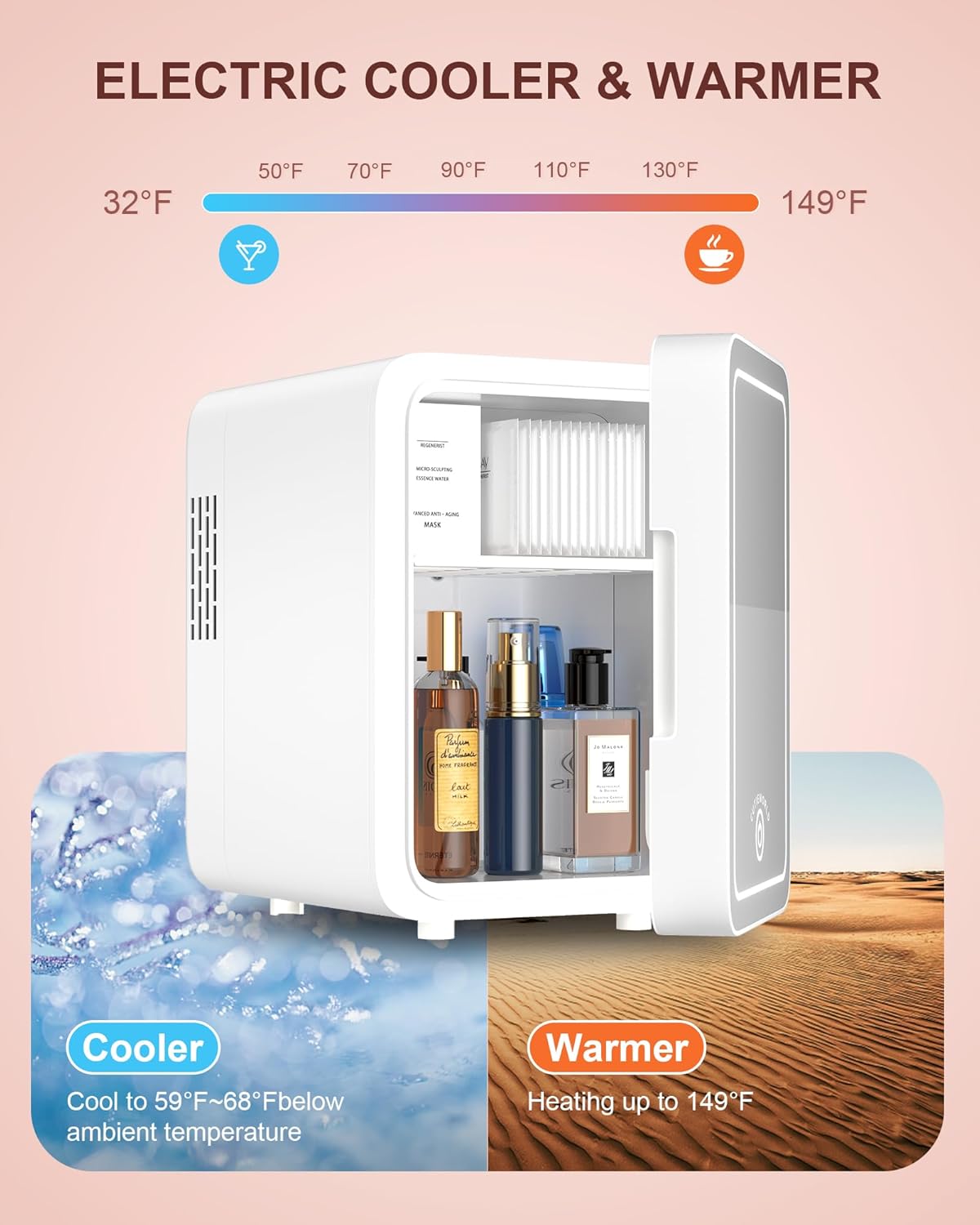 Skincare Fridge With Dimmable LED