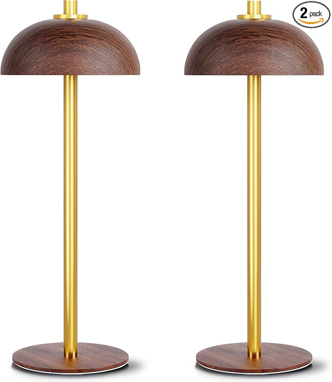 Rechargeable Cordless Table Lamp - 5000mAh Battery Powered Lamp, 3 Color Modes Stepless Dimming LED Table Light with Memory Function for Indoor, Outdoor, Dinner, Patio, Cafe.(Brown)
