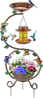 YYWMWM Birdbath with Feeder and Planter
