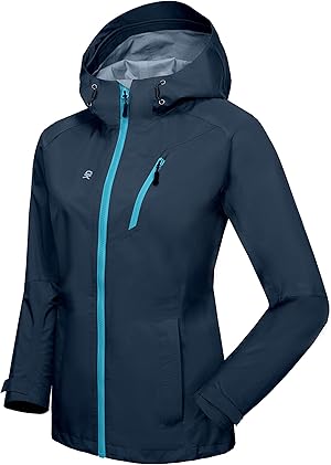  Damen Wasserdichter Outdoor-Windbreaker. Regenjacke zum Wandern, vollständig versiegelte Nähte