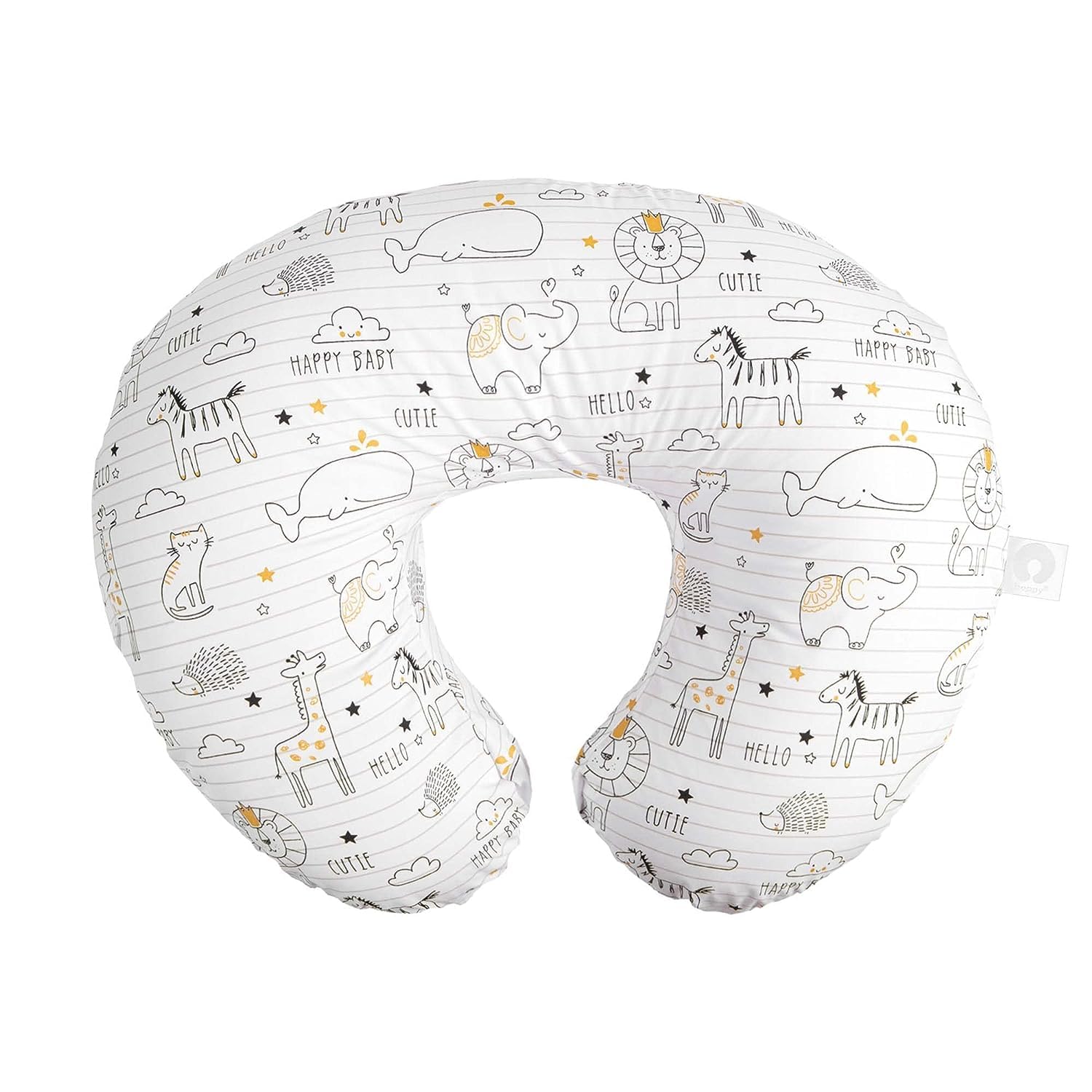 Boppy Nursing Pillow Original Support, White and Gold Notebook, Ergonomic Nursing Essentials for Bottle and Breastfeeding