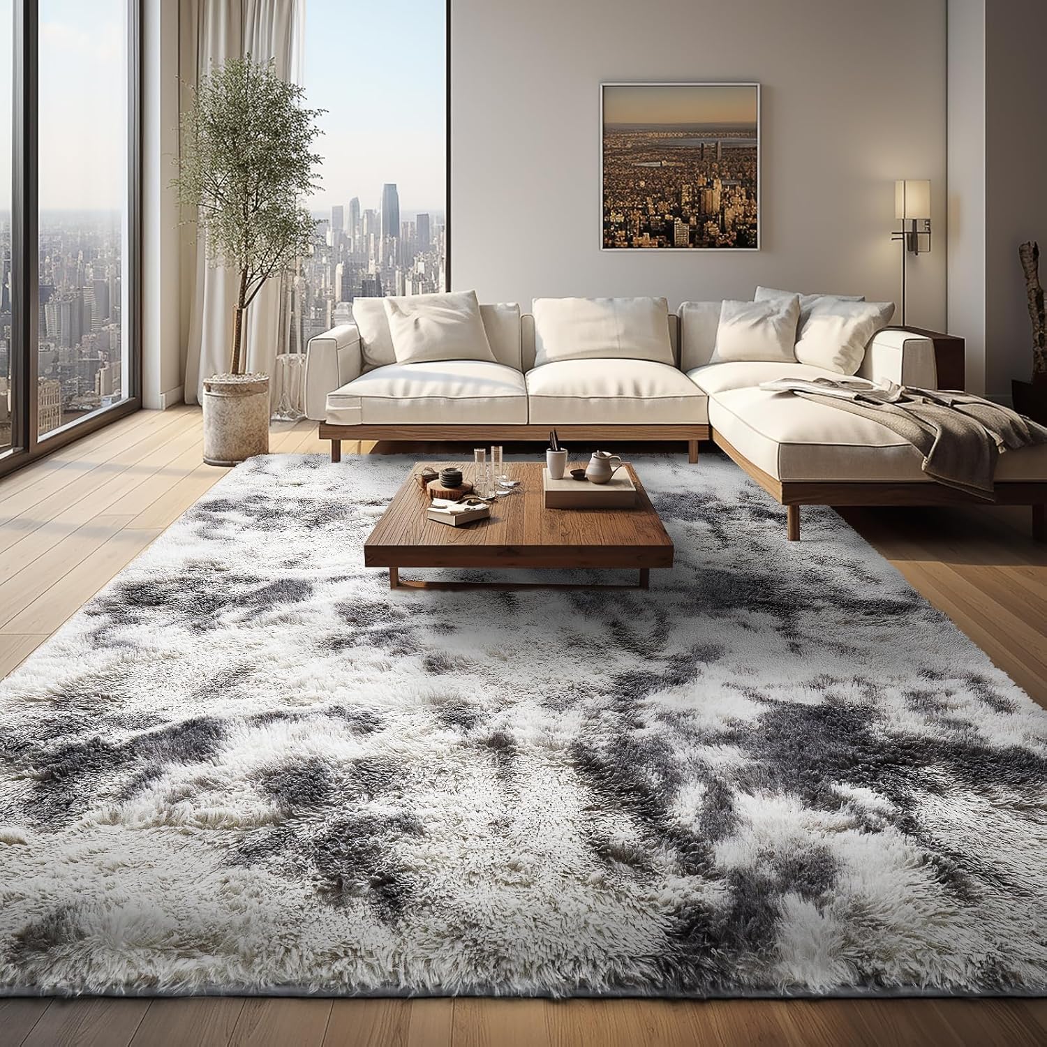 Ophanie 8x10 Grey & White Rug