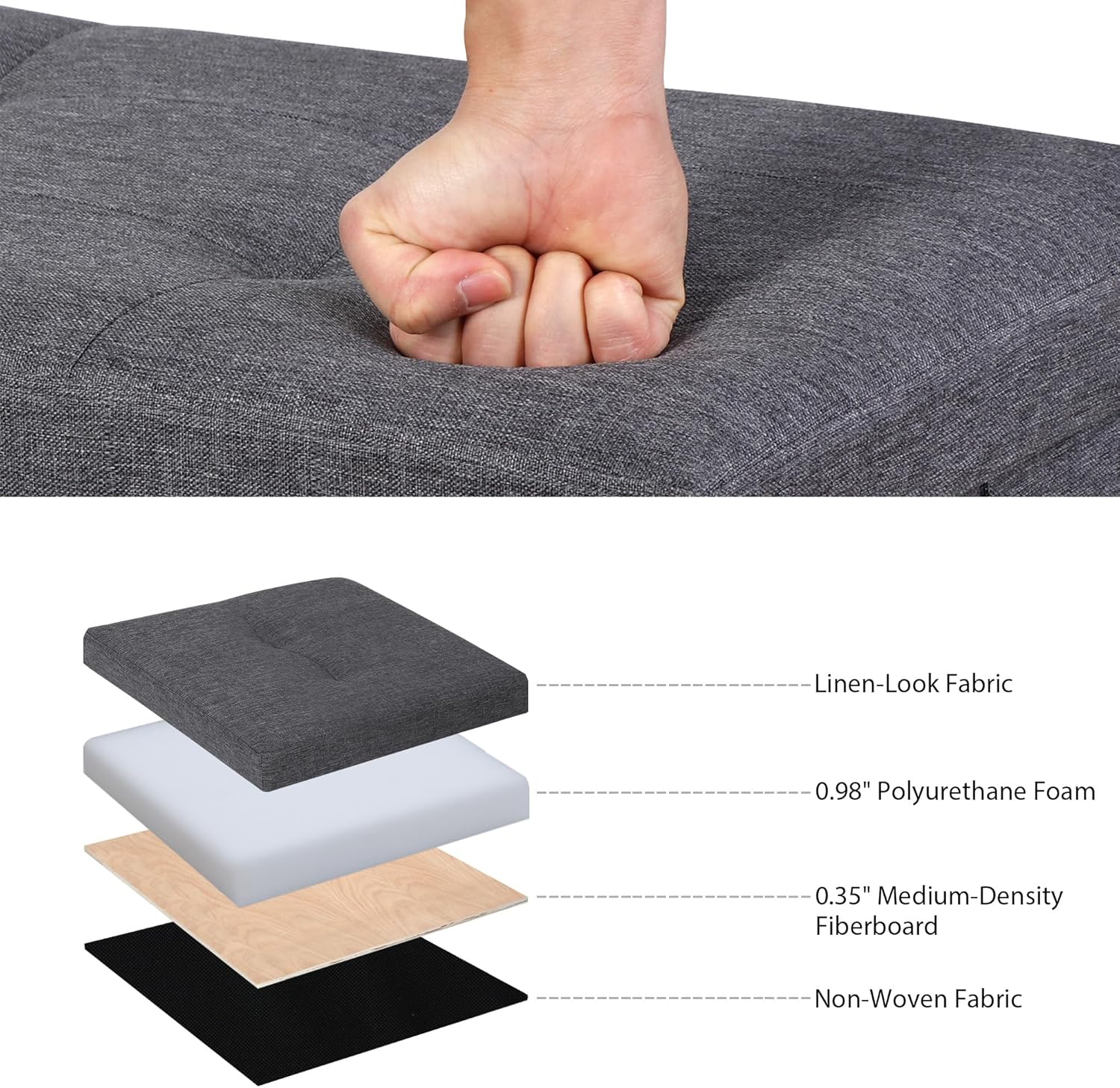 Folding Storage Ottoman Bench Foot Rest