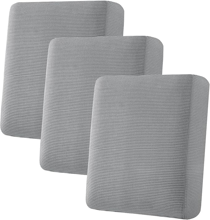 Super Stretch Individual Seat Cushion Covers Sofa Covers Couch Cushion Covers Slipcover Sets Thick Jacquard Textured Twill Fabric, Dove