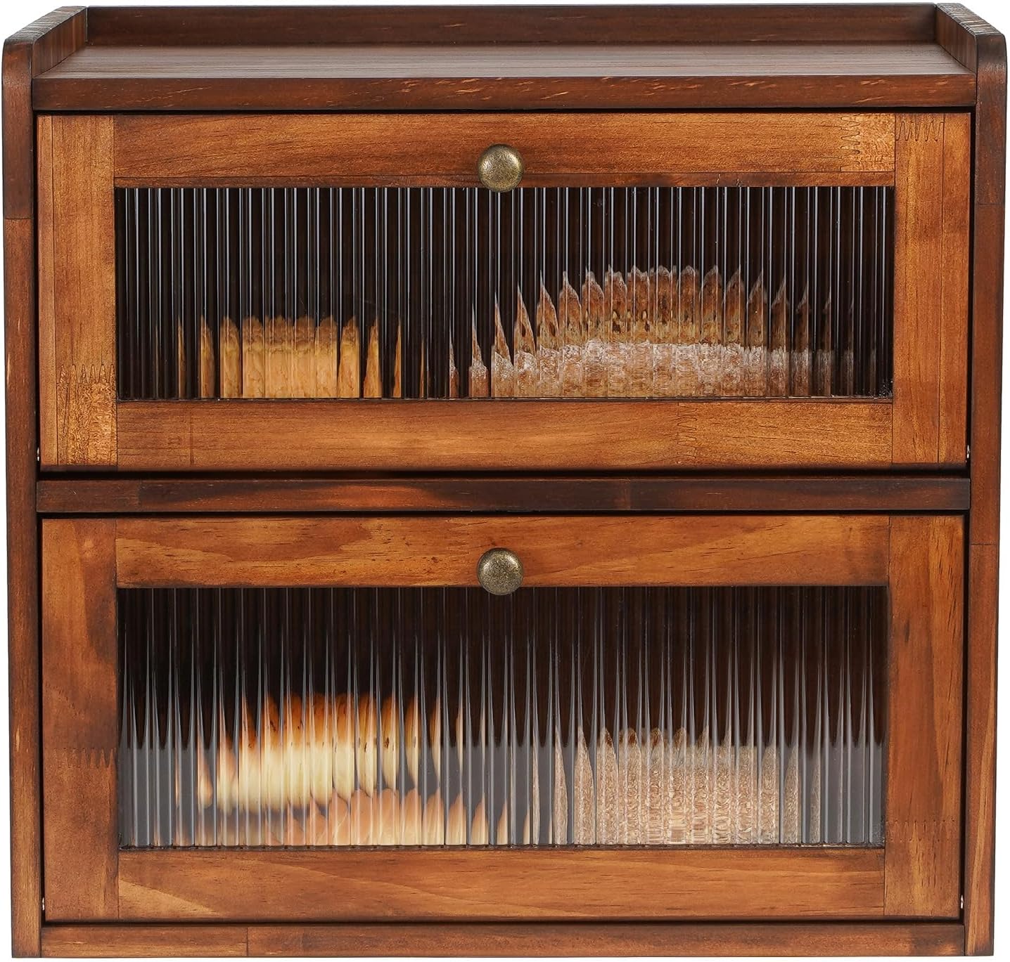 Sunhoo Bread Box for Kitchen Countertop Wooden Bread Storage