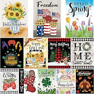 Pating Seasonal Garden Flags – Set of 12 for All Holidays