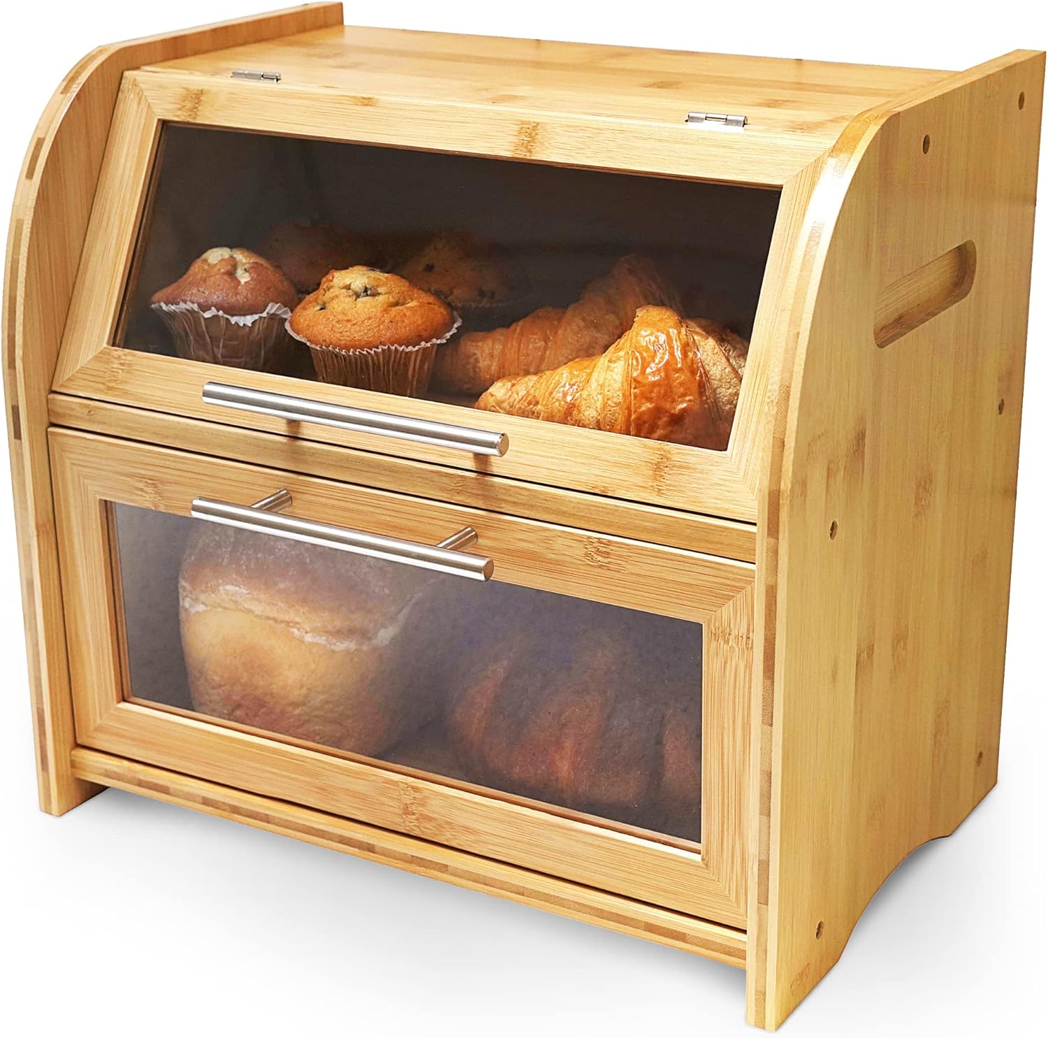 Apace Living Arise Stylish Bamboo Bread Box for Kitchen Countertop