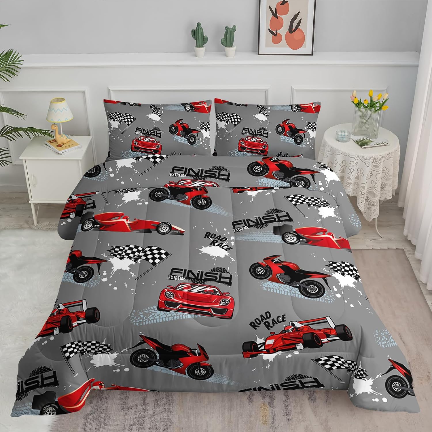 Twin Size Racing Car Bedding Set