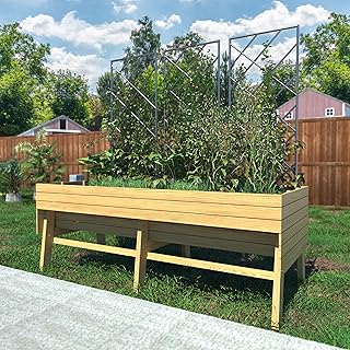 VEIKOU Raised Cedar Garden Bed 6x3x2 for Seniors